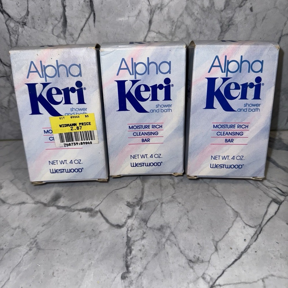 Alpha Keri Moisturizing Bar Vintage Soap 1987 Lot Of 3